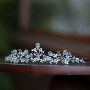 Couronne et diadème en strass cristal couleur argent, accessoires de cheveux de <span class=keywords><strong>mariage</strong></span>, diadèmes de mariée, couronne de cheveux, coiffe de <span class=keywords><strong>mariage</strong></span>, diadème <span class=keywords><strong>pour</strong></span> femme - Product Image 1