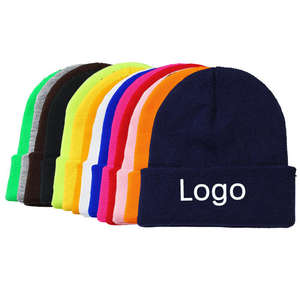 Gorro de pescador de punto con puño corto al por mayor, gorro de pescador de punto acrílico con logotipo de etiqueta privada personalizado, gorros para hombres, mujeres, niños y niños - Product Image 1