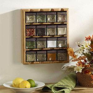 Étagère à épices pliable en bambou HOSTK à 4 niveaux, 16 compartiments, type autoportant, organisateur de <span class=keywords><strong>rangement</strong></span> de <span class=keywords><strong>cuisine</strong></span>, tiroir de comptoir - Product Image 4