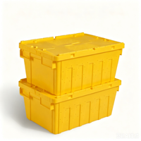 Conteneur en PP TSS-TBX avec couvercle attaché et parois latérales perforées, empilable et emboîtable, capacité de charge de 45 L, 30 kg, épaisseur de 2,5 mm, boîtes imprimées en soie