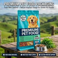 Sachet d'emballage alimentaire pour animaux de compagnie à fond plat, imprimé sur mesure, à 8 soudures latérales, en feuille d'aluminium, pochette verticale refermable à fermeture éclair pour aliments secs pour chiens et chats, vente en gros