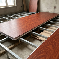 Plaque de revêtement de sol en PVC à grain de bois, résistante à l'usure, pour projets de construction de mezzanines