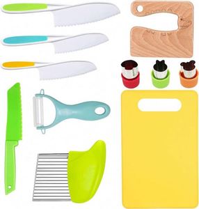 Juego de Cuchillos de Cocina para Niños, Cuchillo de Plástico con Bordes Dentados, Cuchillo para Niños Pequeños, Cortador Ondulado, Pelador de Patatas, Tabla de Cortar - Product Image 1