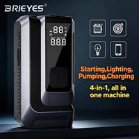 Brieyes 1600A Démarreur de Voiture avec Compresseur d'Air 12V, Batterie Externe Portable Multifonction, Gonfleur de Pneus