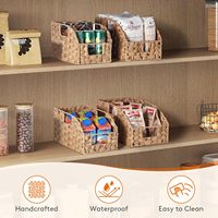 Panier de rangement en osier PP tressé à la main JY, panier en rotin imperméable avec poignées intégrées, paniers trapézoïdaux pour l'organisation