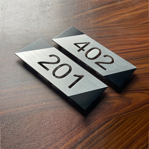 Özelleştirilmiş açık sayılar siyah ev kapı harfler plaka otel odası ev numaraları - Product Image 3