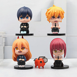 H7CM 6 piezas=1 set Figuras de acción mini de personajes CSM sentados, Denji Pochita, de PVC, decoración para escritorio, salpicadero de coche, adorno de pastel de <span class=keywords><strong>anime</strong></span> - Product Image 1