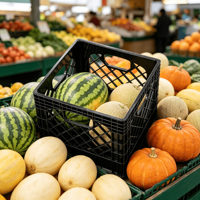 Caisse à lait en plastique robuste de 16 quarts, empilable, ventilée, panier de rangement, conteneur de transport pour supermarché et entrepôt