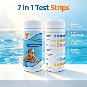 Bandelettes de test d'eau de piscine portables 7 en 1, faciles à utiliser et à lire, pour le test du brome, du chlore, de l'alcalinité, de la dureté et du <span class=keywords><strong>pH</strong></span> - Product Image 2