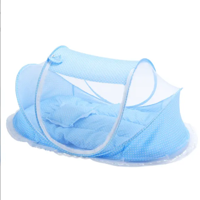 Mosquitera plegable para bebé con colchoneta para dormir almohada cama juego de cuatro piezas música 0-3 AÑOS NIÑOS mosquitera fabricantes