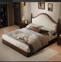 Amerikanisches Retro-Massivholzbett Windsor Französischer Mittelalterlicher Stil Modernes Minimalistisches Doppelbett Hauptschlafzimmer