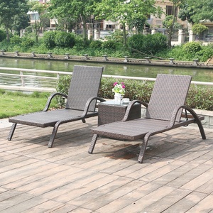 Fabricantes <span class=keywords><strong>Aluminio</strong></span> Daybed Balcón Rattan Marrón Ocio Moderno Hotel Jardín <span class=keywords><strong>Tumbona</strong></span> para piscina - Product Image 3
