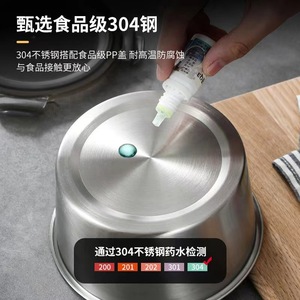 304 Stainless Steel Food Storage Container Round Clip-On Lid <b>Set</b> For Frozen Food Student <b>Lunch</b> Box - Product Image 4