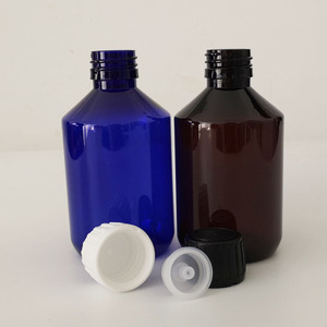 Amber Blue Clear <strong>Plastic</strong> 100ml 250ml <strong>500</strong> Ml 1000ml Pet <strong>Bottle</strong> W/ White &amp; Black Tamper Screw Cap and Natural Pp Inner Liner Tip - Product Image 4