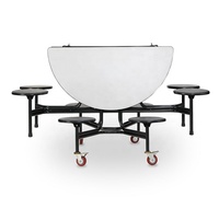 Table de cantine, mobilier scolaire, ensemble de table à manger ronde 8 places, tables et chaises pliantes modernes