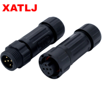 Connecteur étanche auto-bloquant XATLJ série M12 IP67 2+3 2+4 cœurs UL94V-0 5A pour systèmes solaires CE ETL – Connexions de câbles