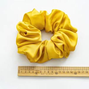Nouveaux Grands Chouchous en Soie Satinée, Style Européen et Américain, Couleur Unie, Élégants, Élastiques, 15 cm, pour Femmes - Product Image 4