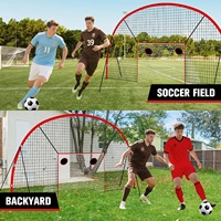 Filet de protection de but de football avec panneau de rebond, grand format 20x10 pieds, filet d'entraînement, 2 cibles, durable, PVC 36 plis, résistant à l'eau et aux UV
