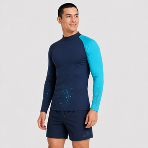 Maglietta Rash Guard Personalizzata da Uomo a Maniche Lunghe con Stampa Digitale UPF 50 Resistente al Cloro in Nylon Piccolo MOQ Abbigliamento Sportivo da Spiaggia - Product Image 3