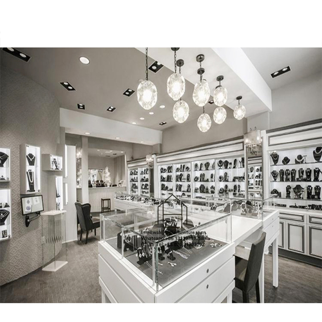Retail Shop Display Cabinet Glass Display Showcase Jewelry Shop Counter Design Showcase