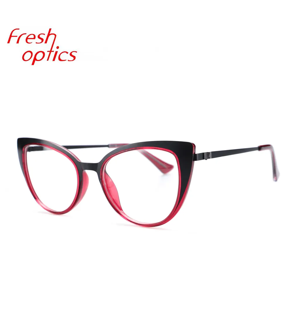 Color Cat Eye Glasses Frames Black Red For Women Custom Eyeglass Frames TR90 TR Eyeglass Optics Glasses Guarantee Quality Unisex