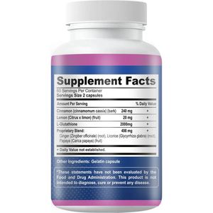 120 קפסולות l-glutathione למבוגרים לנהל ביעילות את העור תוספי תזונה צמחיים התחדשות מלנין - Product Image 6