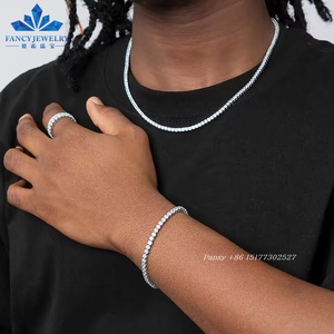 Chaîne de tennis Baguette la moins chère 925 argent VVS 2mm 3mm 4mm 5mm 6.5mm <span class=keywords><strong>Bracelet</strong></span> de tennis Moissanite plaqué or rose pour femme - Product Image 2