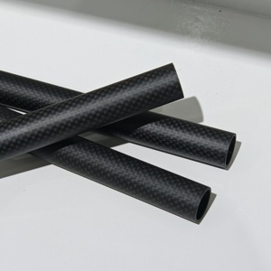 Resistente a altas temperaturas 120 ℃   Tubo de carbono puro - modificación de chasis automotriz para refuerzo ligero, tubo redondo - Product Image 1