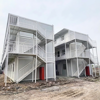 Maison conteneur démontable galvanisée antirouille, résistante aux intempéries, préfabriquée et modulaire, pour dortoir d'employés en espace de travail extérieur