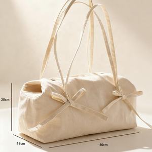 Sac à main en toile de coton personnalisé, sac à main pliable, nouveau sac à bandoulière Boston en toile tendance - Product Image 2