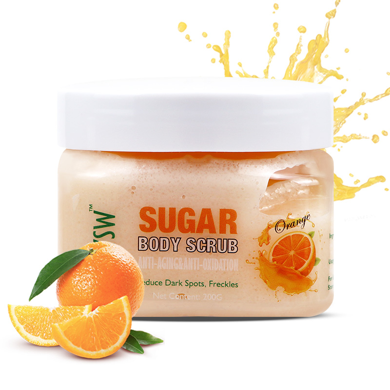 Exfoliante de azúcar para pies y cuerpo de naranja