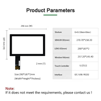 Pantalla Táctil Capacitiva Proyectada de Tamaño Mediano de 11.6 Pulgadas, Multitáctil, con Interfaz USB, Compatible con Guantes