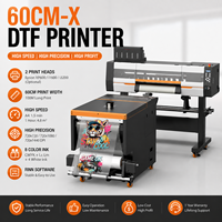Imprimante DTF 60 cm (24 pouces) à double tête d'impression, 6 canaux d'encre blanche, circulation CMYK blanche, machine de transfert direct sur film pour T-shirts