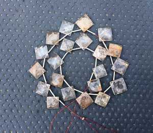 2020 gros naturel cuivre rutile pierres précieuses à facettes forme carrée Briolette perles véritable fabricant de produits de haute qualité - Product Image 5