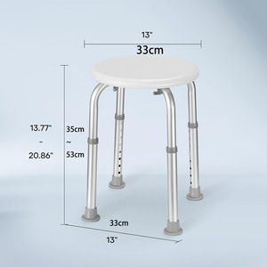 Tabouret de douche rond réglable en alliage d'aluminium Vikangsheng avec support pour douchette, pour personnes âgées et handicapées, utilisation en salle de bain - Product Image 2
