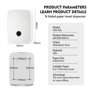 Distributeur manuel de serviettes pliables 2026 en plastique ABS, multi-serviettes pour hôtel ou usage domestique, sans perçage requis - Product Image 5