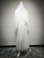 Abaya en gros ODM pour femmes musulmanes, vêtement respirant en polyester avec foulard en dentelle de mousseline