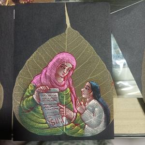 Obra de Arte de Hojas Hecha a Mano sobre Lienzo con Marco Resistente y Hojas Reales para Decoración del Hogar, Oficina y Regalos - Product Image 4