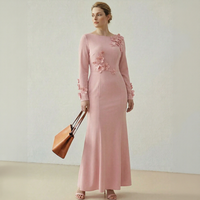 Robe sirène à manches longues avec décor floral 3D pour femmes grandes tailles, personnalisation OEM et ODM