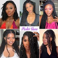 Extensions de dreadlocks en cheveux humains afro crépus bouclés, 1 paquet de 50g, noir naturel, 22 pouces