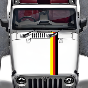 สติกเกอร์ติดรถแข่งลายทาง3สีฝากระโปรงรถและหลังคารถไวนิลกราฟิกสไตล์สปอร์ตพร้อมโลโก้ออกแบบได้ตามต้องการจากโรงงาน - Product Image 4