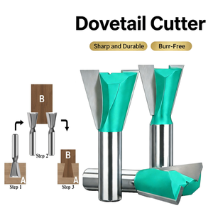 Ensemble de fraises <span class=keywords><strong>à</strong></span> <span class=keywords><strong>queue</strong></span> <span class=keywords><strong>d</strong></span>'<span class=keywords><strong>aronde</strong></span> TOOLSWANG Premium - Pointe en carbure pour les joints de menuiserie - Product Image 3