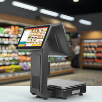 Sistem POS All-in-One dengan Mesin Kasir Elektrik Layar Sentuh Ganda dan Timbangan, Sistem Operasi Windows/Android, Kapasitas 15-30kg