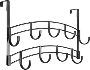Heavy Duty Metal <b>Over</b> the <b>Door</b> <b>Hook</b> Rack 10 <b>Hook</b> Coat Hanger Storage Organizer for Bathroom Bedroom Closet - Product Image 1