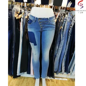 Gzy calças jeans estampada, barata, para moças, estoque, vestuário, liquidação, preço barato