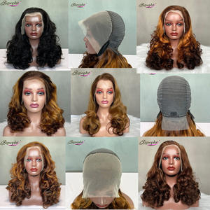 Perruque bouclée rebondissante P4/30 avec mèches brunes, en cheveux humains, pour femmes noires, 16 pouces, dentelle frontale 13x4, densité 350%, cheveux vietnamiens bruts - Product Image 6