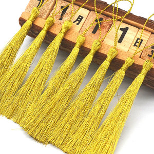 Handmade Faux lụa chủ đề tua 13cm Tự làm đồ trang sức làm Vật liệu nhà máy vàng/bạc lụa tua dây rìa cho sáng tạo - Product Image 2