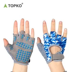 TOPKO popüler koruyucu çocuk spor eldiven ağırlık kaldırma egzersiz Fitness eğitim parmaksız çocuklar bisiklet eldiveni