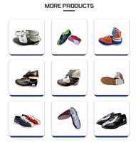 Chaussures de bowling pour hommes en cuir vintage talons épais semelles épaisses couleur assortie baskets décontractées pour le divertissement sportif moral
