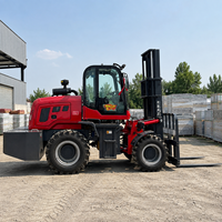 Bester Preis Geländestapler 4x4 Diesel-Gabelstapler 5000kg 5 Tonnen Geländegabelstapler zum Verkauf